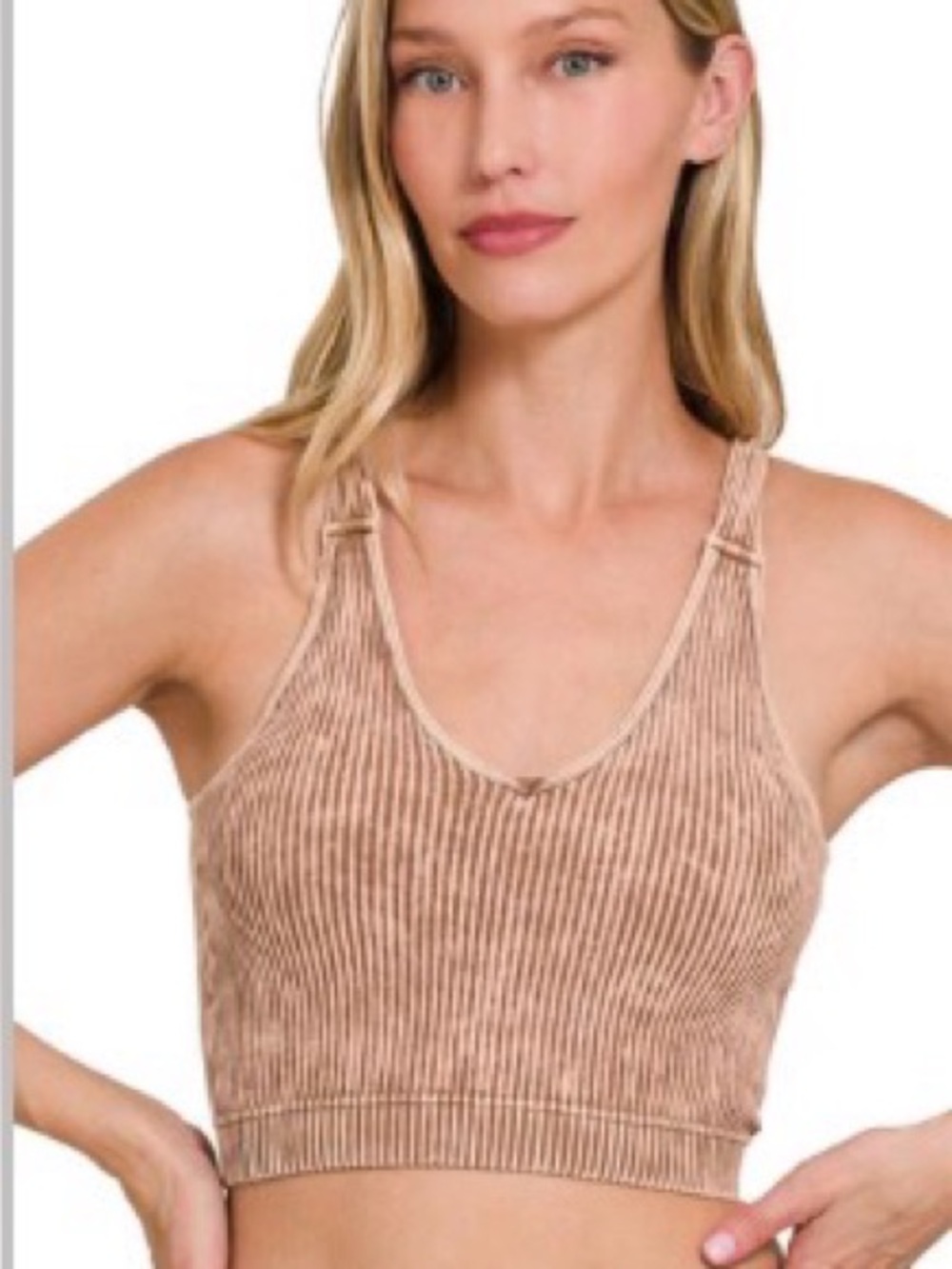 New in bag Zenana Padded Brami in Dark Camel